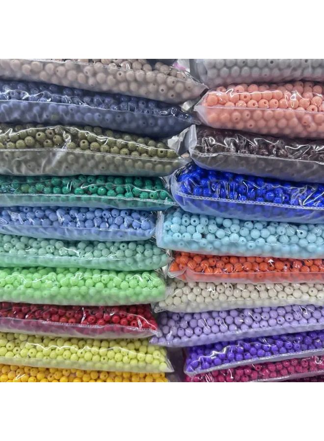 Acrylic Solid Color Beads 8mm 500g About 1800pcs Pack Round Scattered Beads Jewelry Making Supplies - Image 3